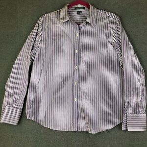 Lauren Ralph Lauren Button Up Cotton long sleeve classic shirt size XL